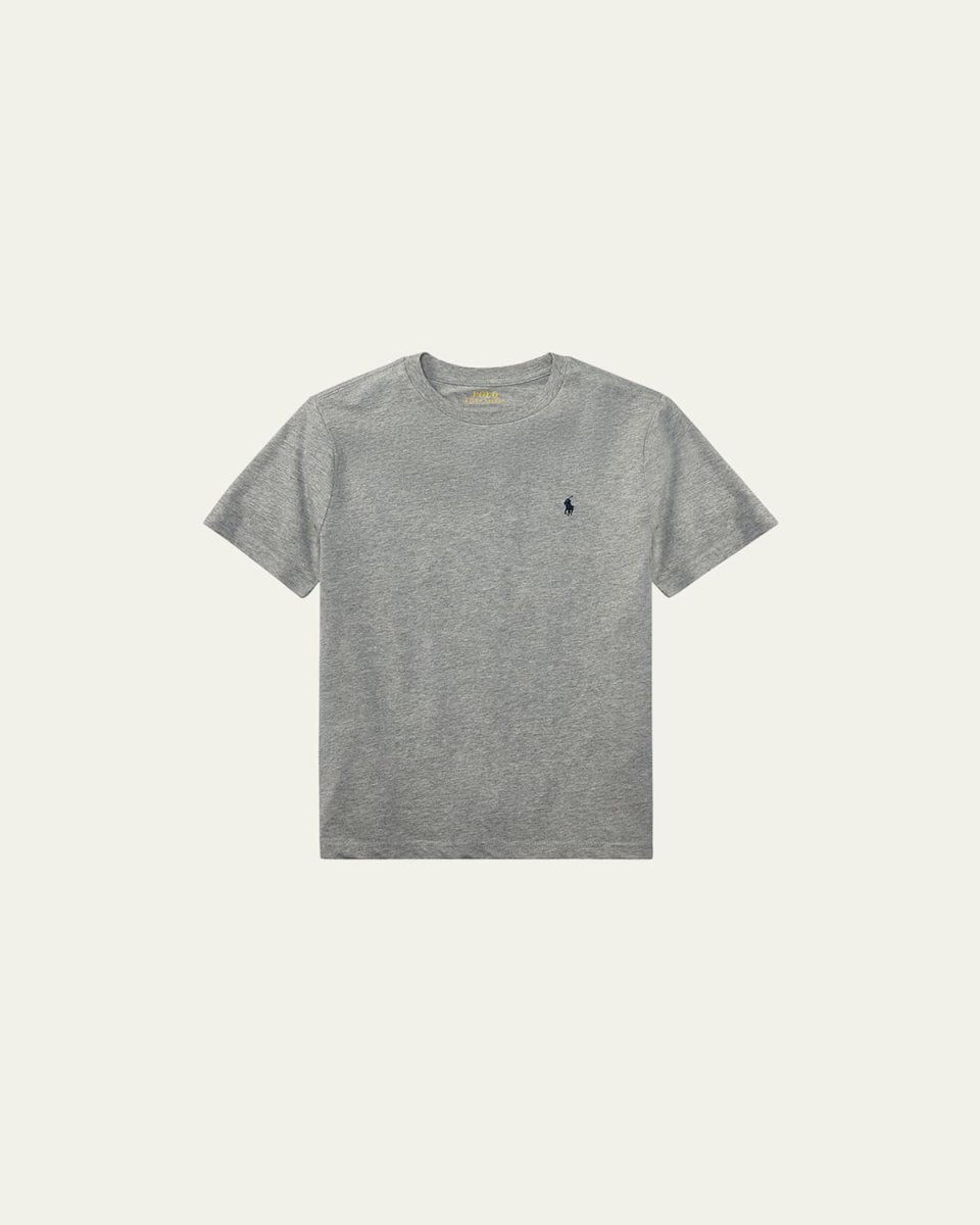 Boy's Cotton Jersey V-Neck Tee, Size S-XL
